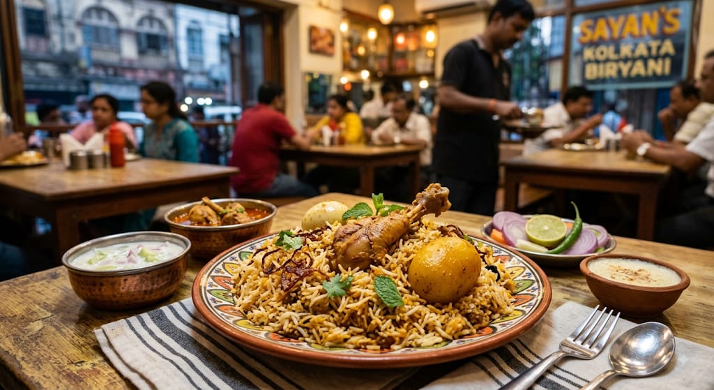 Kolkata Biryani Serves in hotel 